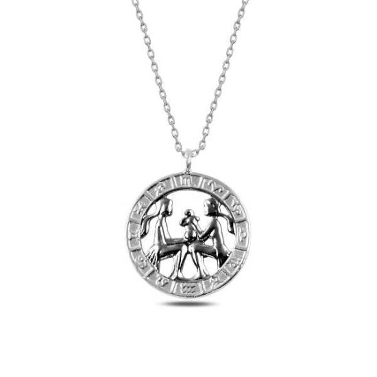 Silver Gemini Zodiac Necklace