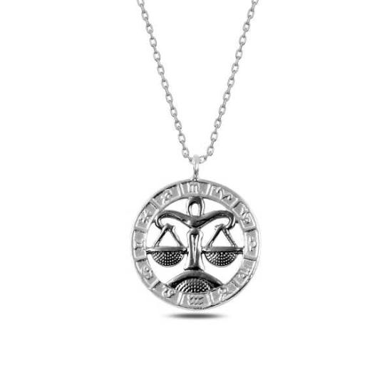 Silver Libra Zodiac Necklace
