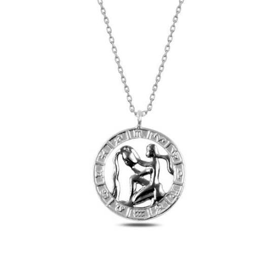 Silver Aquarius Zodiac Necklace