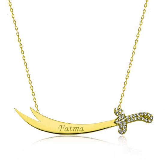 Silver Gold Named Zulfiqar Sword Women’s Necklace