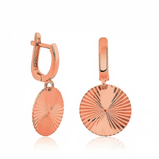 Silver Patterned Rose Sequin Earrings