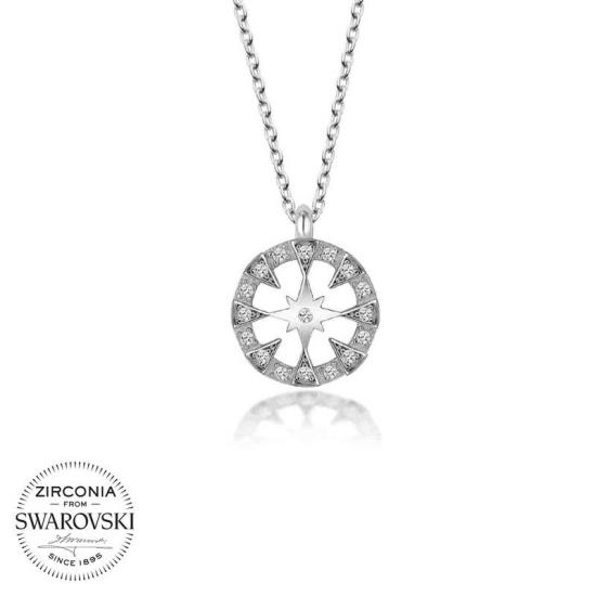 Swarovski Stone Silver Circle Women’s Necklace