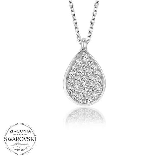 Swarovski Stone Silver Drop Women’s Necklace