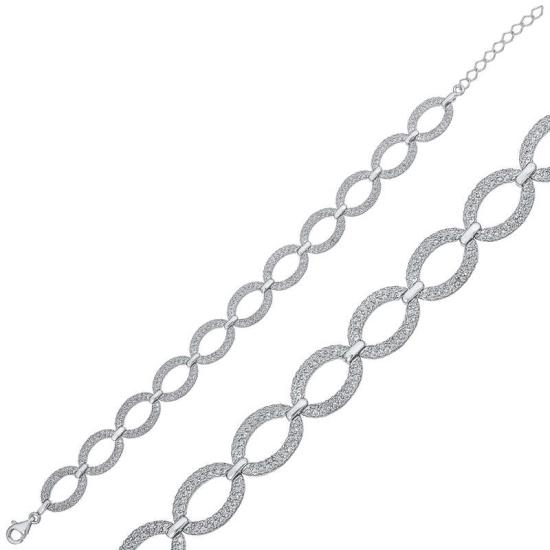 Silver Oval Stone Women’s Bracelet