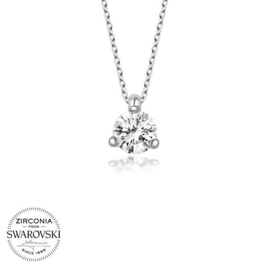 Swarovski Stone Silver Solitaire Women’s Necklace
