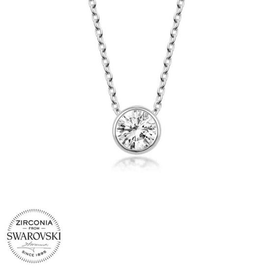 Swarovski Stone Silver Solitaire Women’s Necklace
