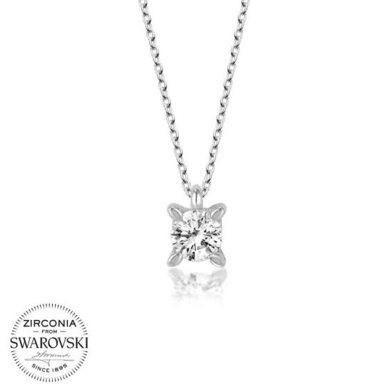 Swarovski Stone Silver Solitaire Women’s Necklace