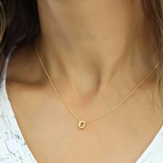 Silver Gold 3D Letter O Women’s Necklace