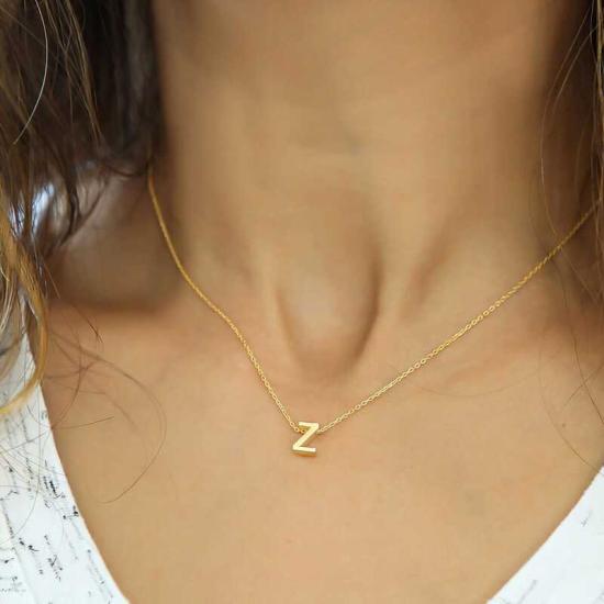Silver 3D Z Letter Gold Women’s Necklace