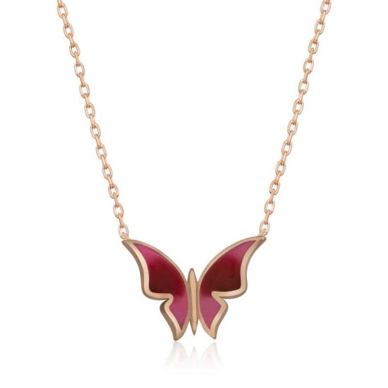 Silver Rose Minimal Butterfly Women’s Necklace