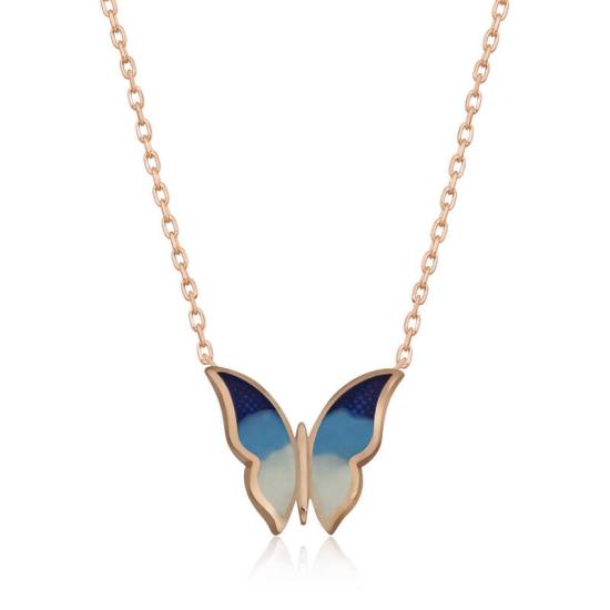 Silver Rose Minimal Butterfly Women’s Necklace