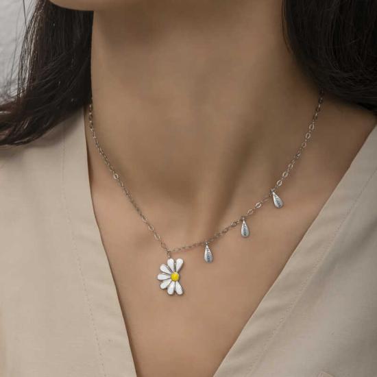 Silver Rhodium Daisy Loves Dislikes Women’s Necklace