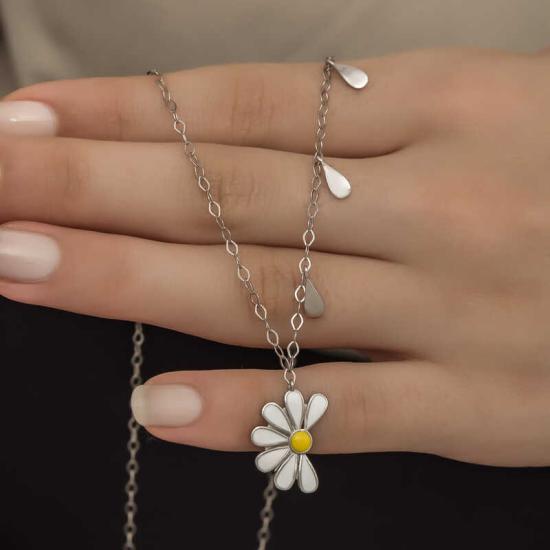 Silver Rhodium Daisy Loves Dislikes Women’s Necklace