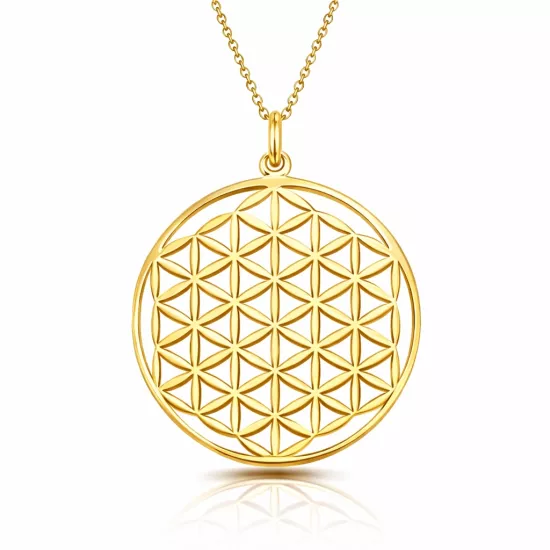Silver Gold Flower of Life Necklace