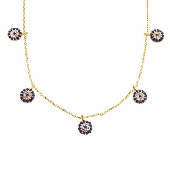 Silver Gold Evil Eye Lucky Necklace for Women
