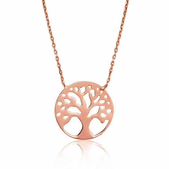 Silver Rose Tree of Life Women’s Necklace