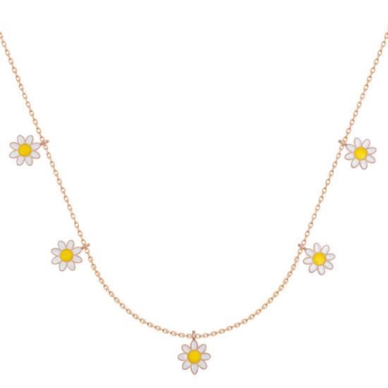 Silver Rose Daisy Lucky Women’s Necklace