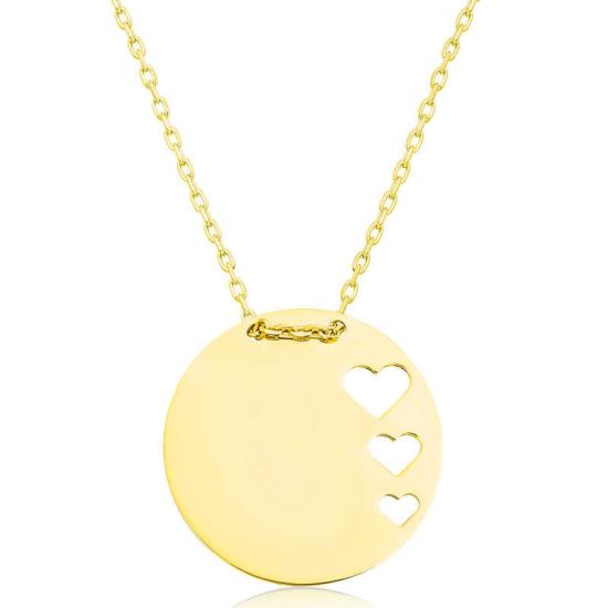 Silver Gold Circle Heart Women’s Necklace