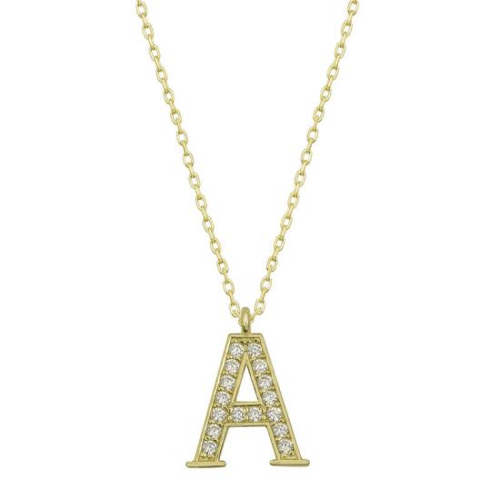 Silver Gold Letter A Women’s Necklace