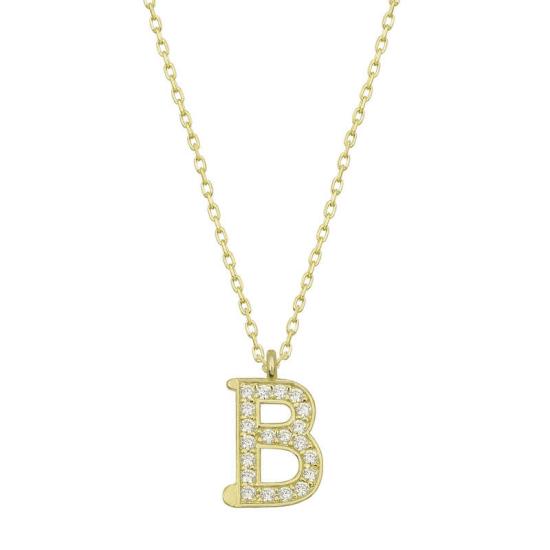 Silver Gold Letter B Women’s Necklace
