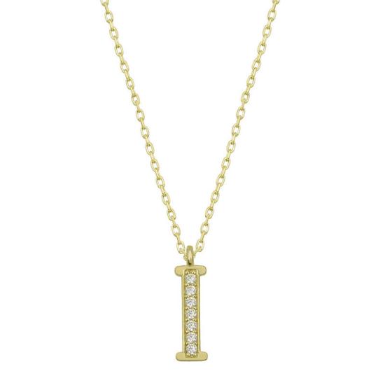 Silver Gold Letter I Women’s Necklace
