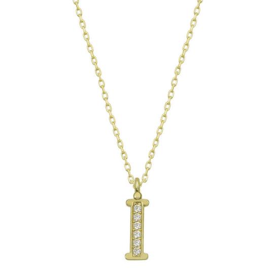 Silver Gold Letter I Women’s Necklace