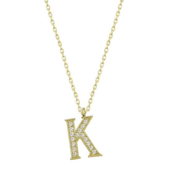 Silver Gold Letter K Women’s Necklace