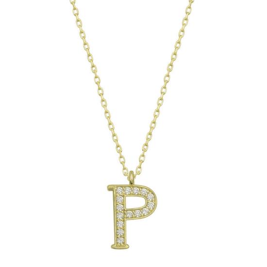 Silver Gold Letter P Women’s Necklace