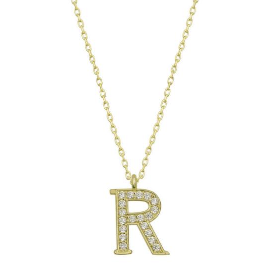 Silver Gold Letter R Women’s Necklace
