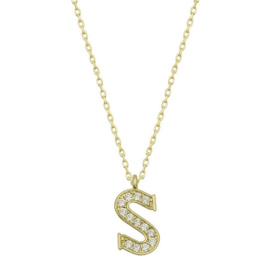 Silver Gold Letter S Women’s Necklace