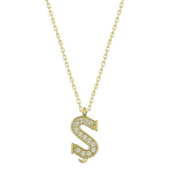 Silver Gold Letter S Women’s Necklace