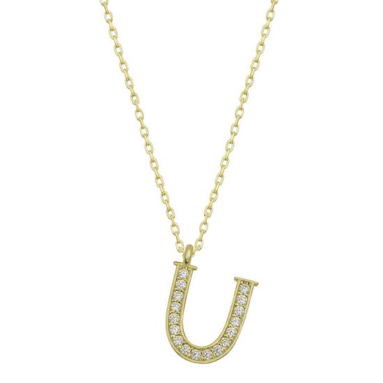Silver Gold Letter U Women’s Necklace