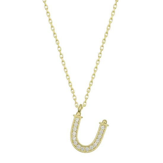 Silver Gold Letter U Women’s Necklace