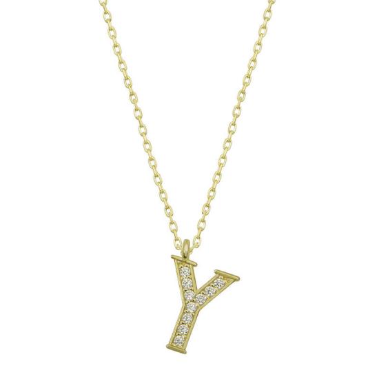 Silver Gold Letter Y Women’s Necklace
