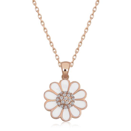 Silver Rose Daisy Women’s Necklace