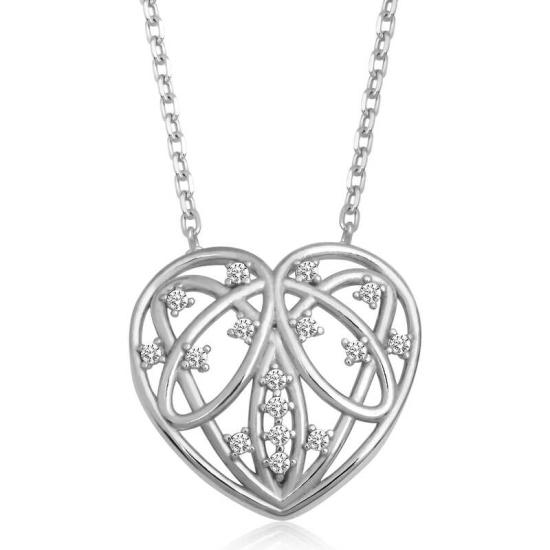 Silver Domed Heart Women’s Necklace