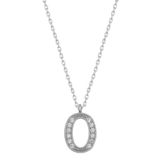 Silver Rhodium Letter O Women’s Necklace