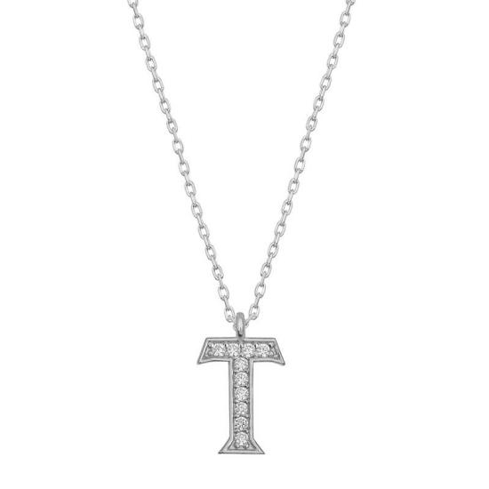 Silver Rhodium Letter T Women’s Necklace
