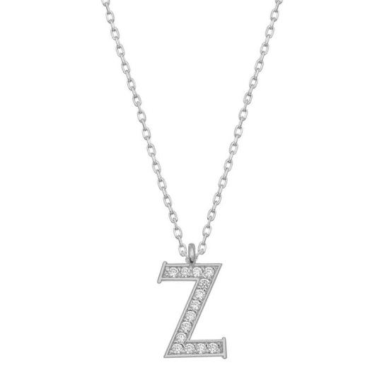 Silver Rhodium Letter Z Women’s Necklace