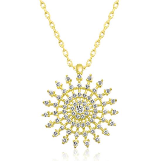 Silver Gold Sun Women’s Necklace