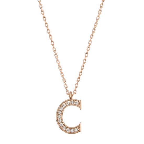 Silver Rose Letter C Women’s Necklace