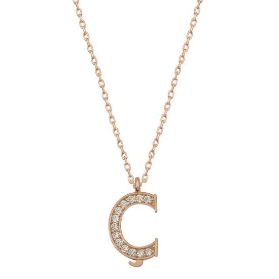 Silver Rose Letter C Women’s Necklace