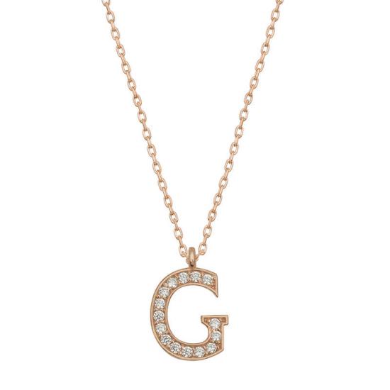 Silver Rose Letter G Women’s Necklace