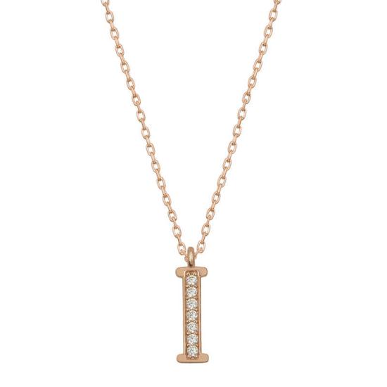 Silver Rose Letter I Women’s Necklace