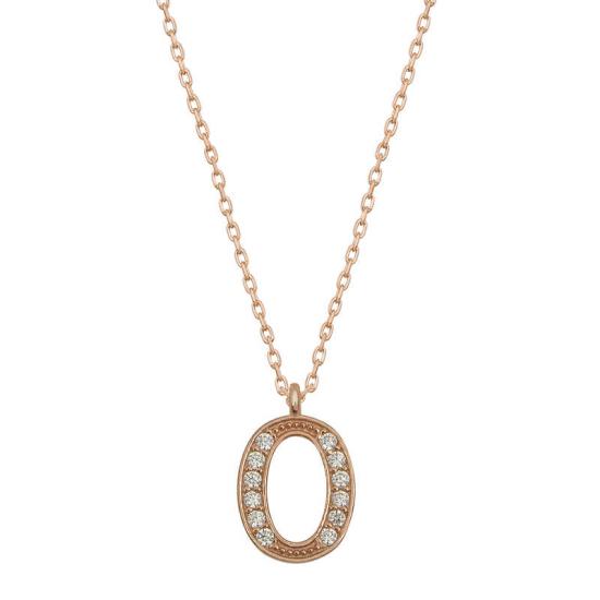 Silver Rose Letter O Women’s Necklace