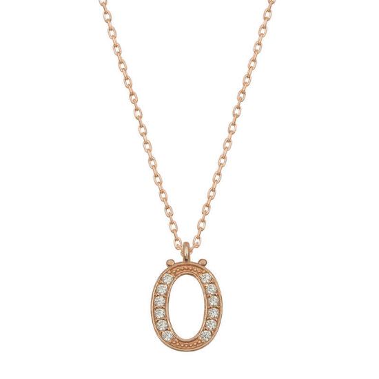 Silver Rose Letter O Women’s Necklace
