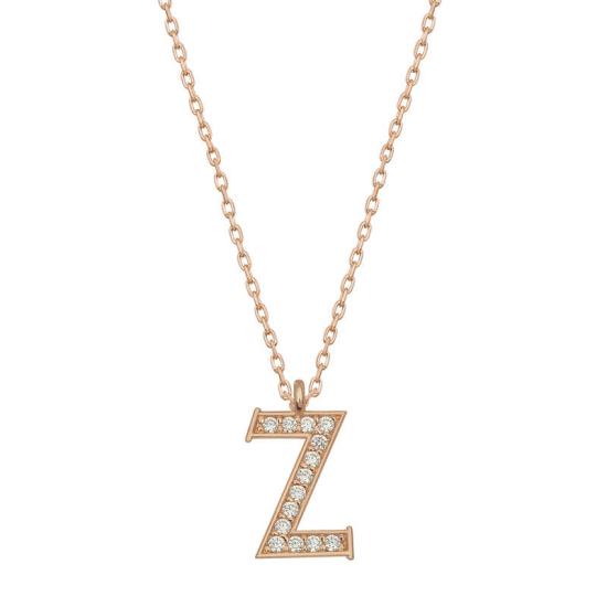 Silver Rose Z Letter Women’s Necklace