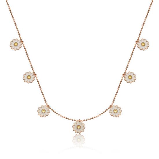 Silver Rose Daisy Lucky Women’s Necklace