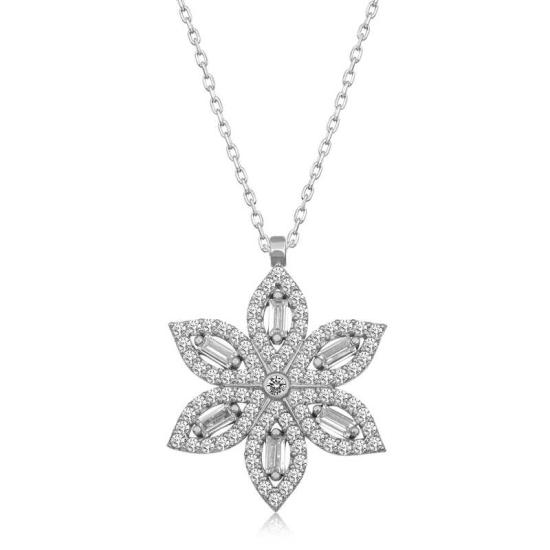 Silver Narcissus Flower Women’s Necklace