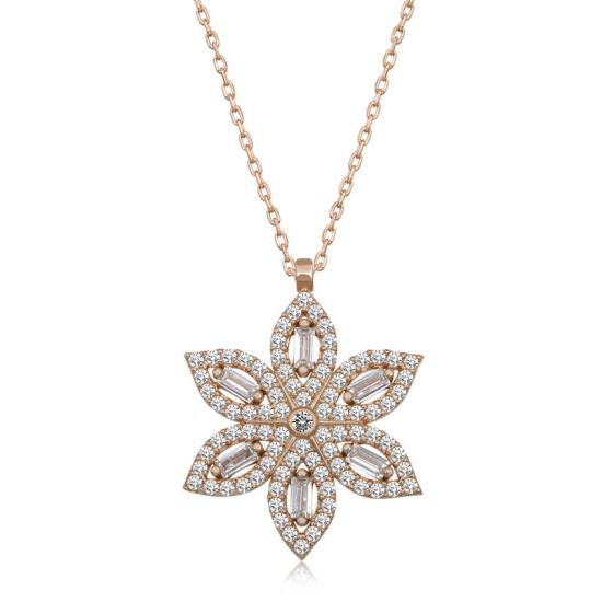 Silver Rose Narcissus Flower Women’s Necklace